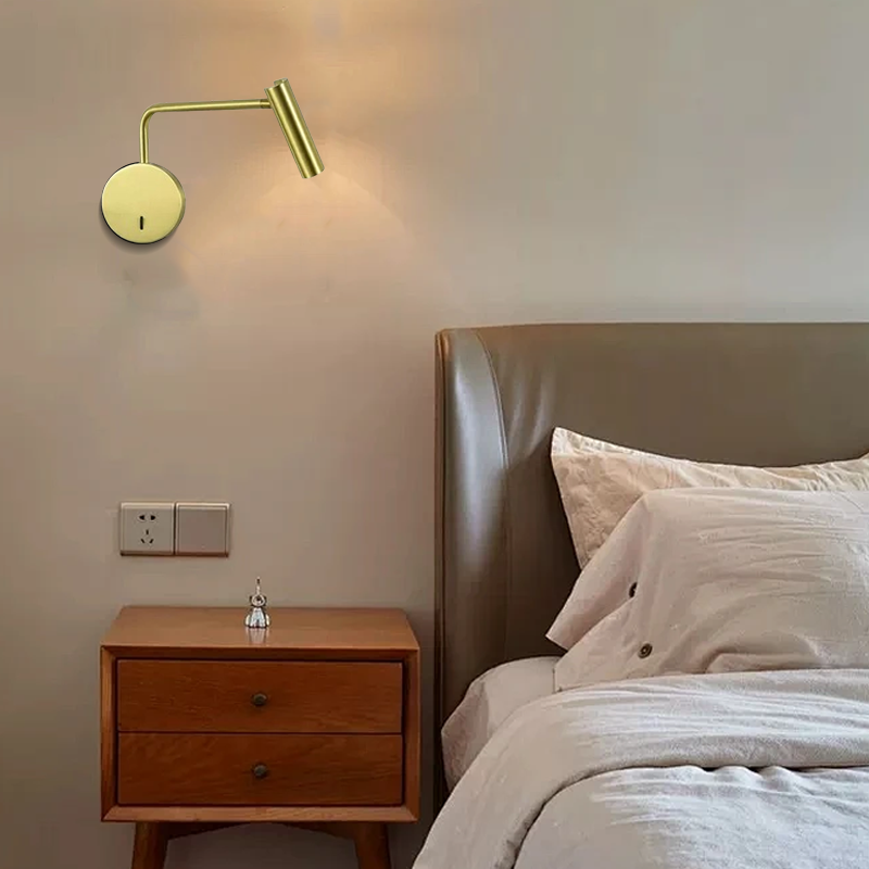 Modern Metal Wall Lamp - Black/Gold Dual Finish for Bedroom/Living Room